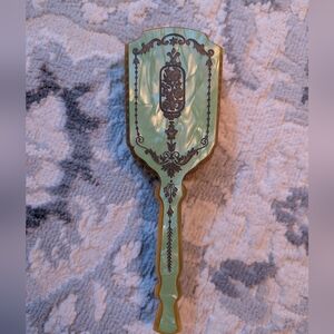 Vintage Green Marble MCM Lucite Vanity Hair Brush